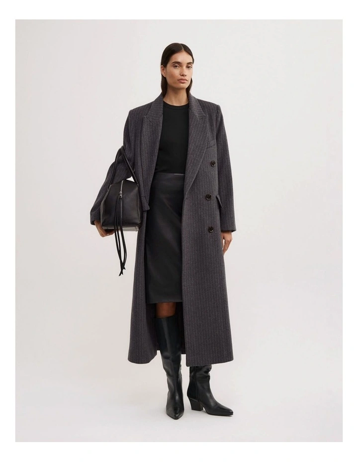 Split Back Midi Skirt in Black image 4