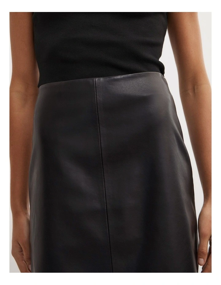 Split Back Midi Skirt in Black image 5