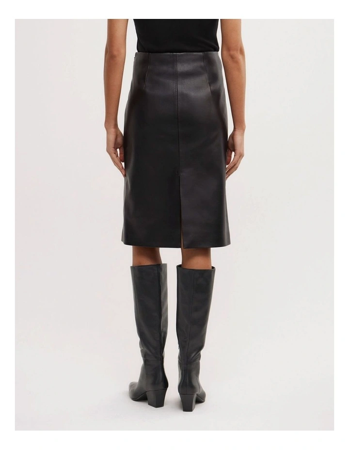 Split Back Midi Skirt in Black image 6