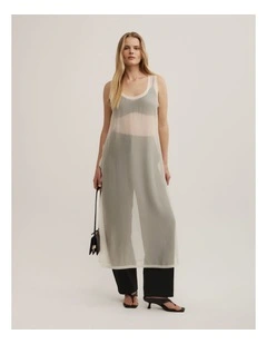 Sheer Crew Neck Tunic in Vanilla