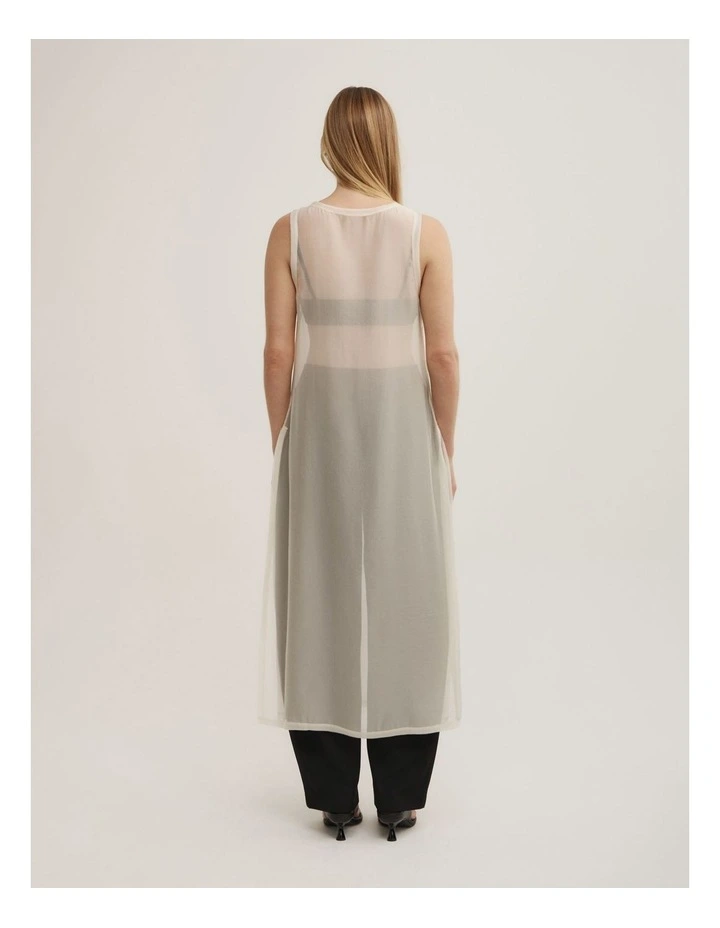 Sheer Crew Neck Tunic in Vanilla image 2