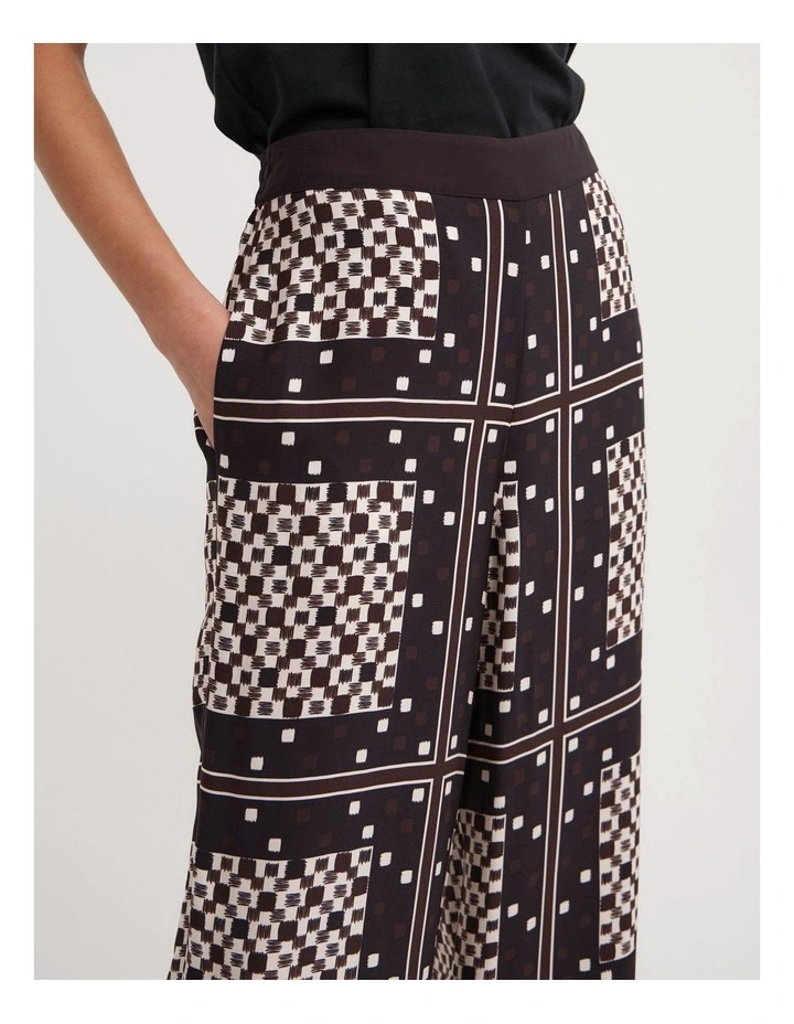 Flat Front Scarf Pants in Checkered Tile Print image 4