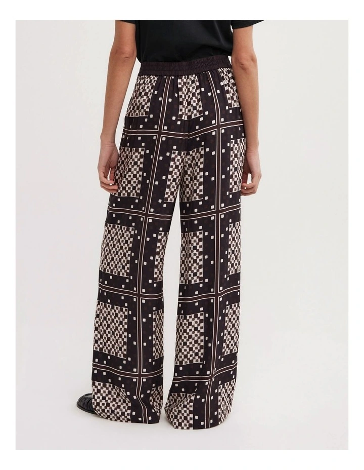 Flat Front Scarf Pants in Checkered Tile Print image 5