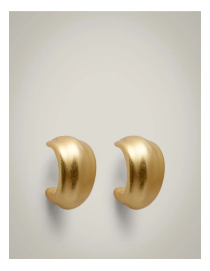 Penny Hoop Earrings in Satin Gold image 1