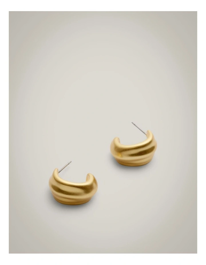 Penny Hoop Earrings in Satin Gold image 4