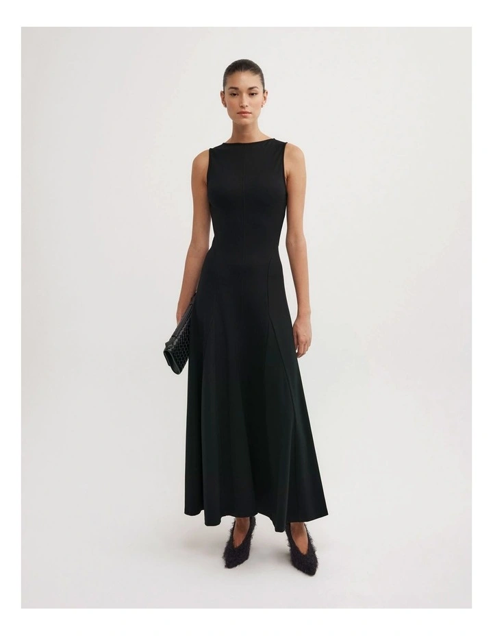 Jersey Panel Dress in Black image 1