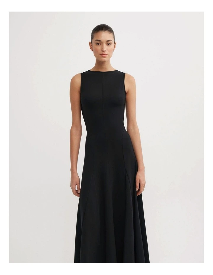 Jersey Panel Dress in Black image 2