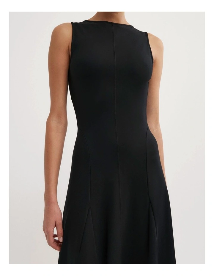 Jersey Panel Dress in Black image 3
