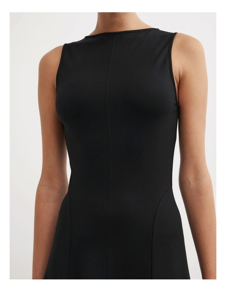 Jersey Panel Dress in Black image 4