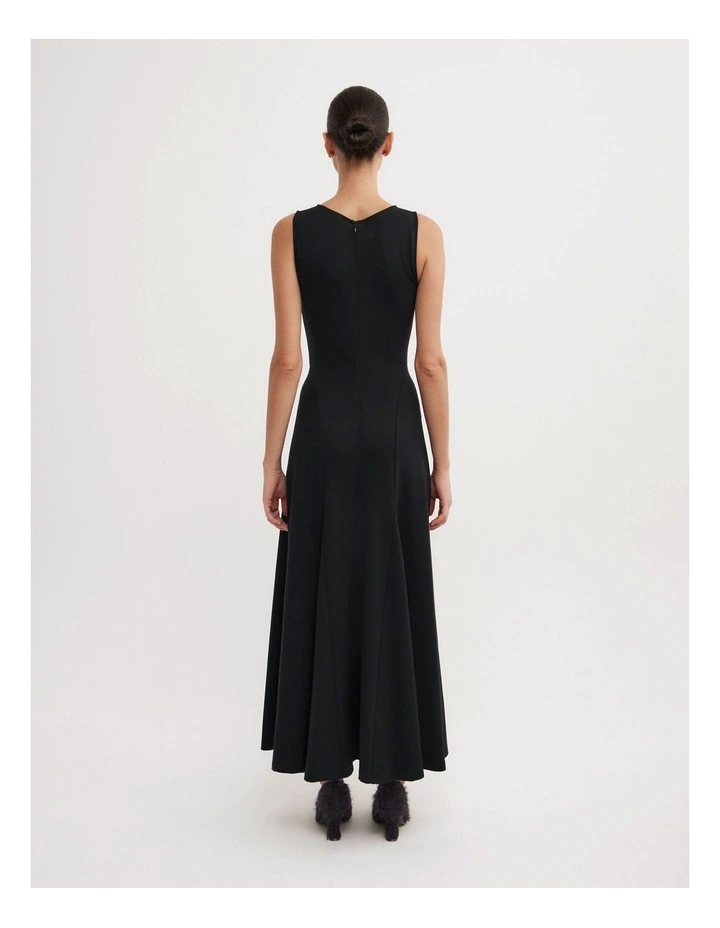 Jersey Panel Dress in Black image 5