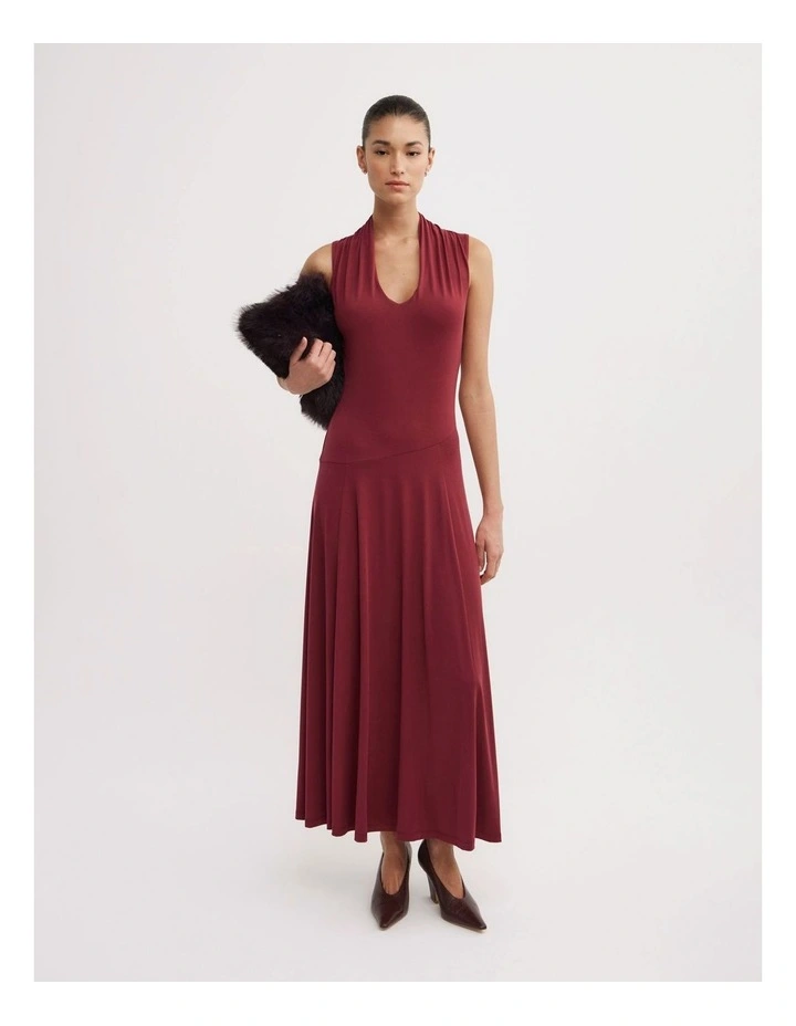 Scoop Neck Jersey Dress in Ruby image 4