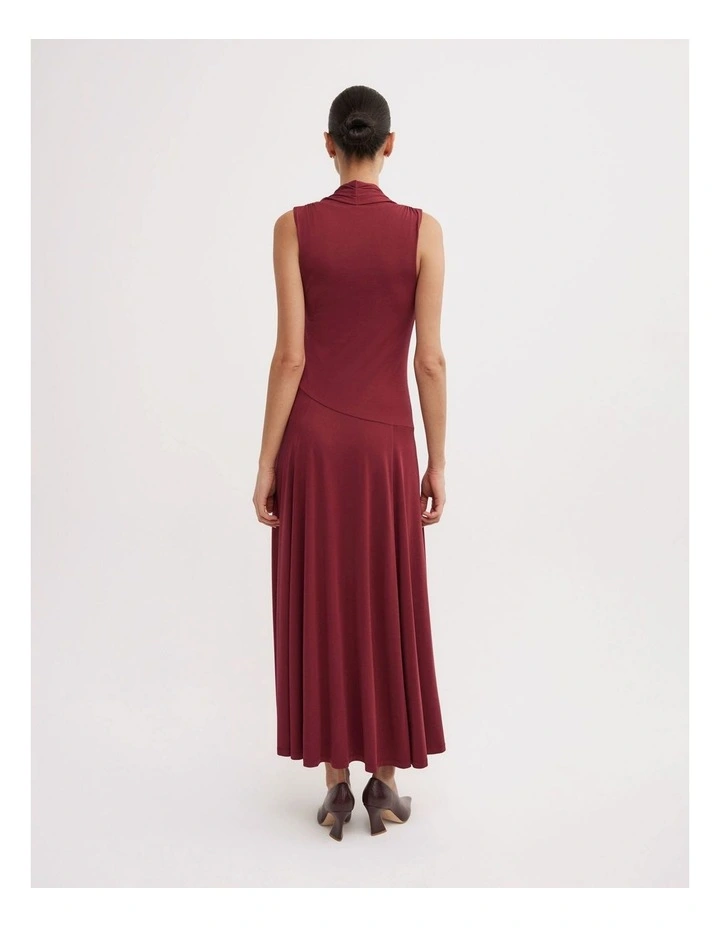 Scoop Neck Jersey Dress in Ruby image 5