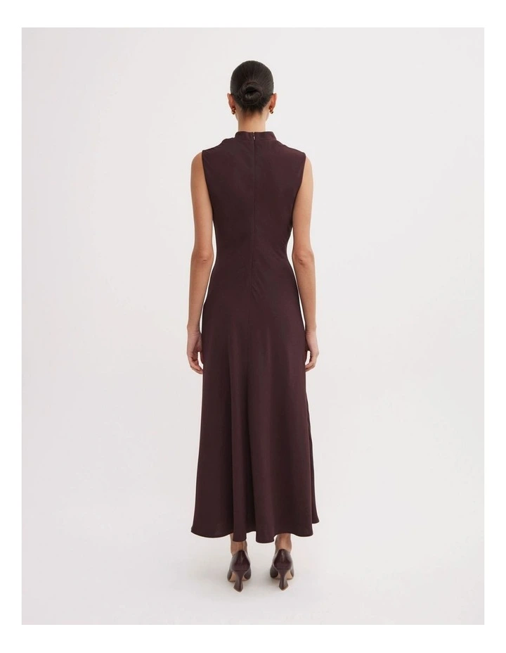 Drape Neck Maxi Dress in Aubergine image 4