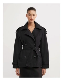 Belted Trench Coat in Black