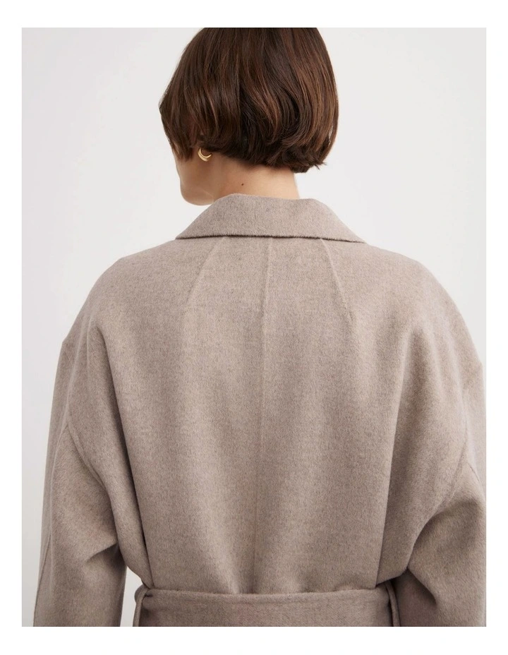 Cocoon Coat in Oat Marle image 5