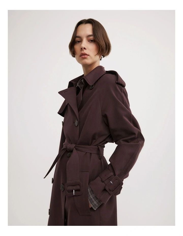 Longline Trench Coat in Espresso image 5