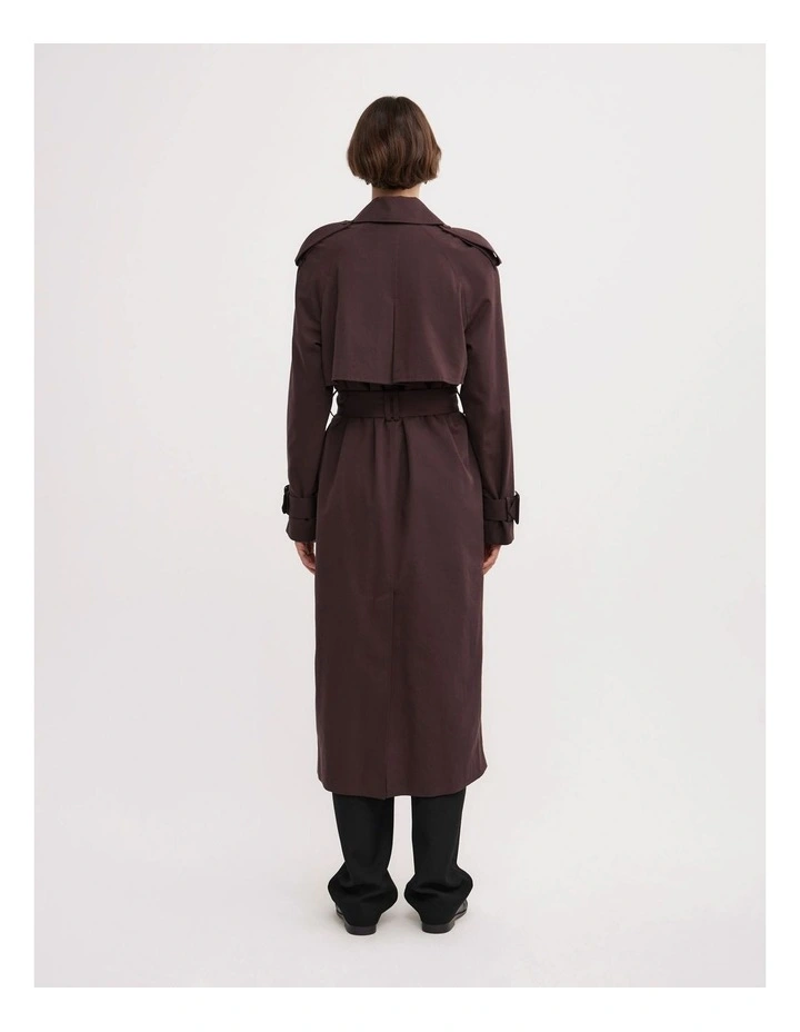 Longline Trench Coat in Espresso image 6