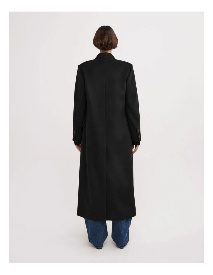 Double Breasted Coat in Black image 5