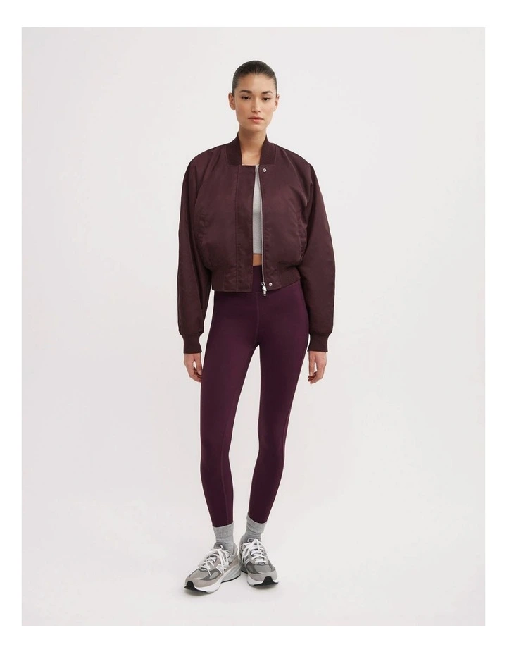 Nylon Bomber Jacket in Aubergine image 2