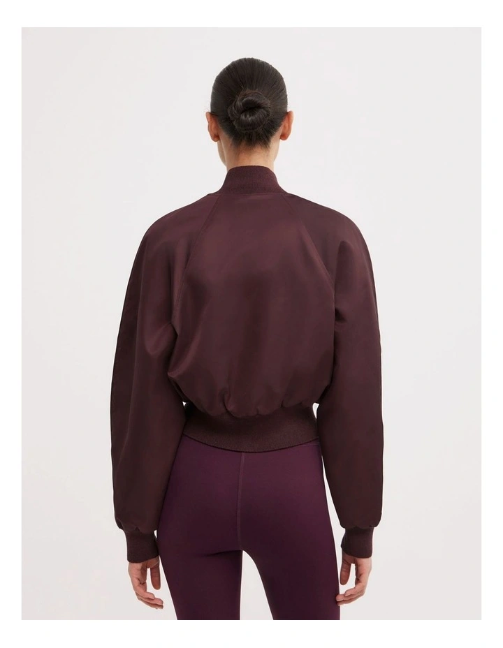 Nylon Bomber Jacket in Aubergine image 5