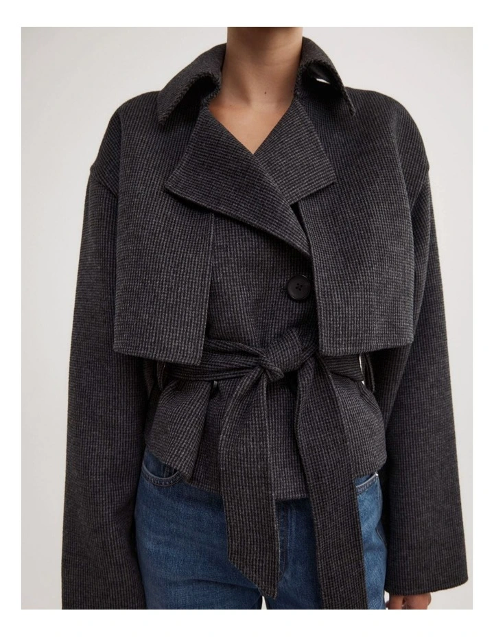 Cropped Trench in Houndstooth image 3