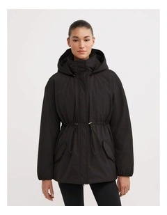 Funnel Neck Anorak Jacket in Black