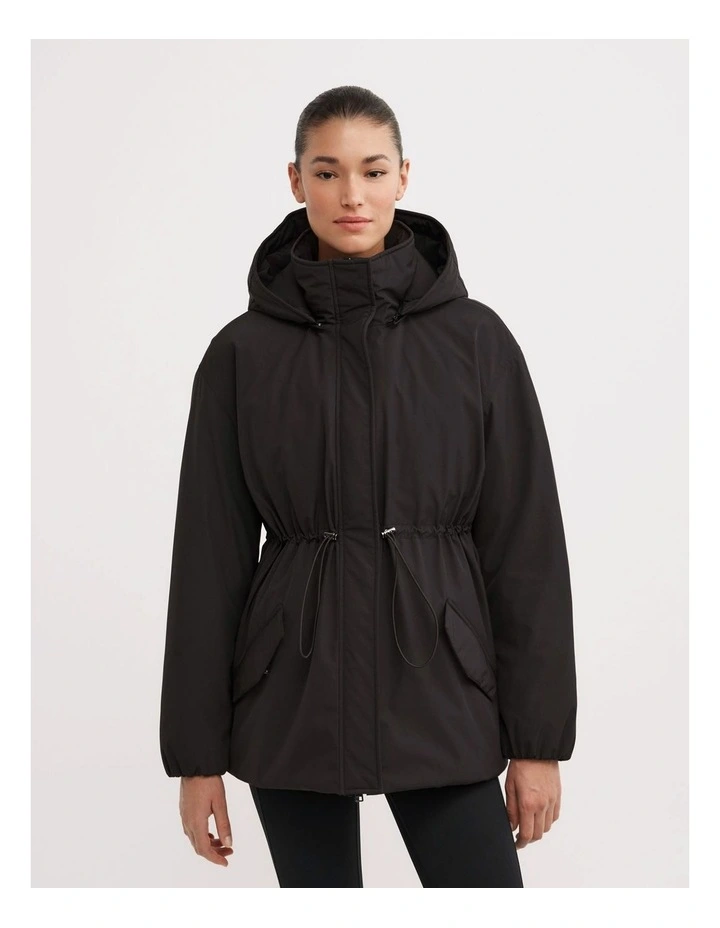 Funnel Neck Anorak Jacket in Black image 1