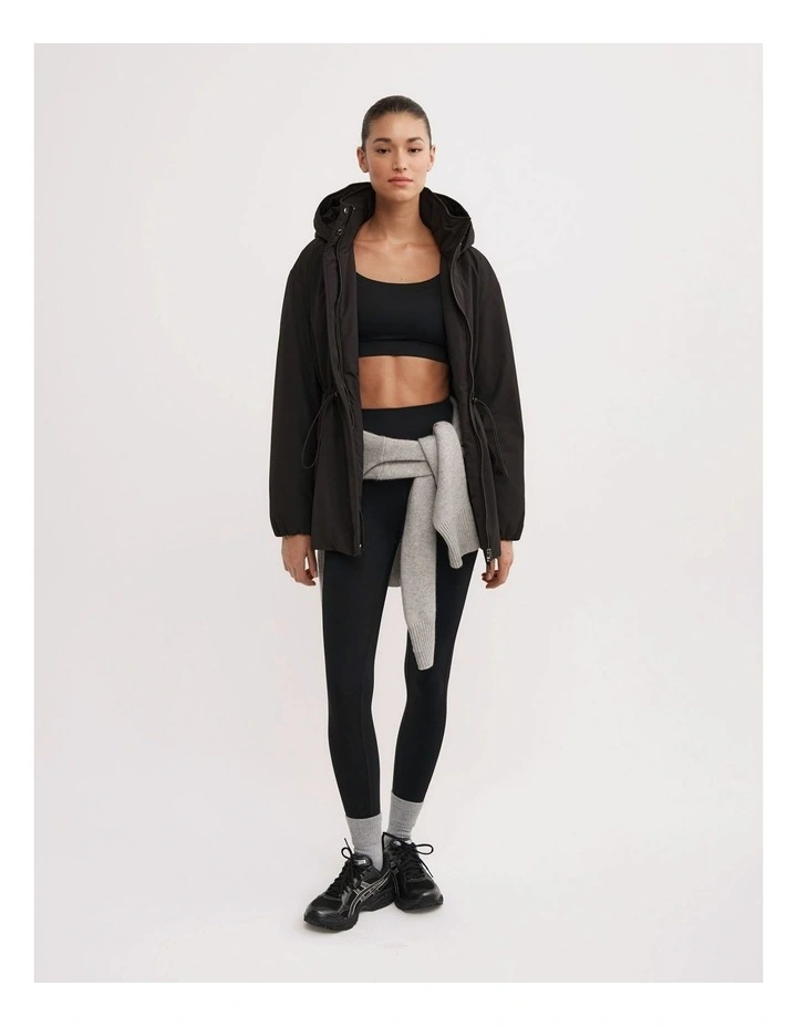 Funnel Neck Anorak Jacket in Black image 2