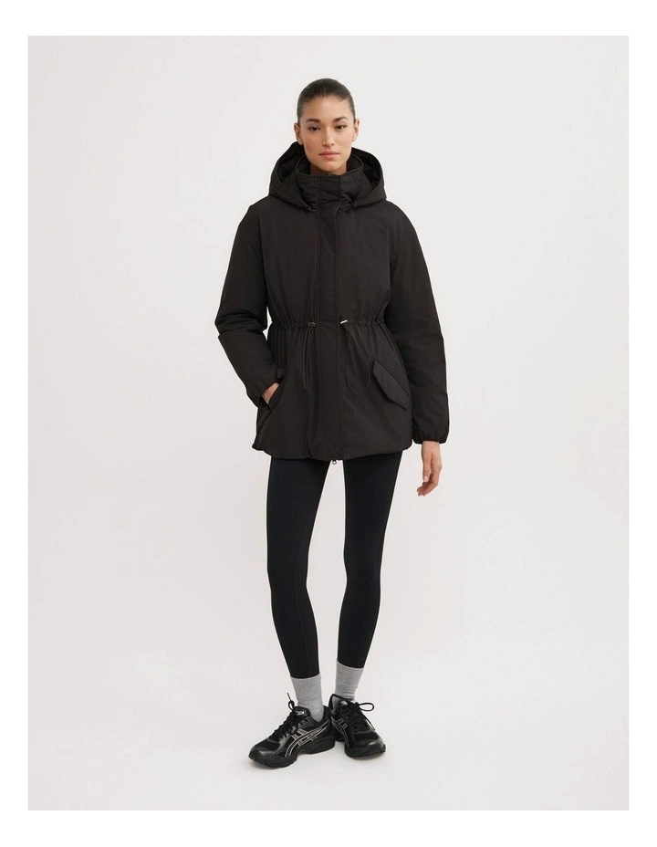 Funnel Neck Anorak Jacket in Black image 3