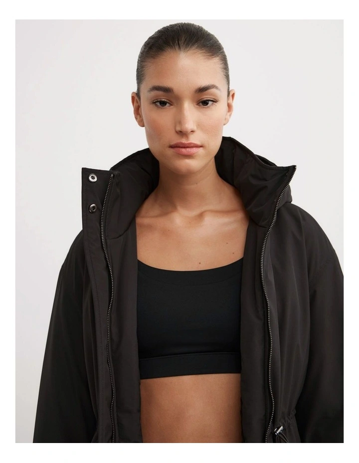 Funnel Neck Anorak Jacket in Black image 5