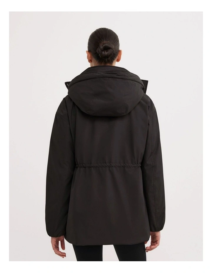 Funnel Neck Anorak Jacket in Black image 6