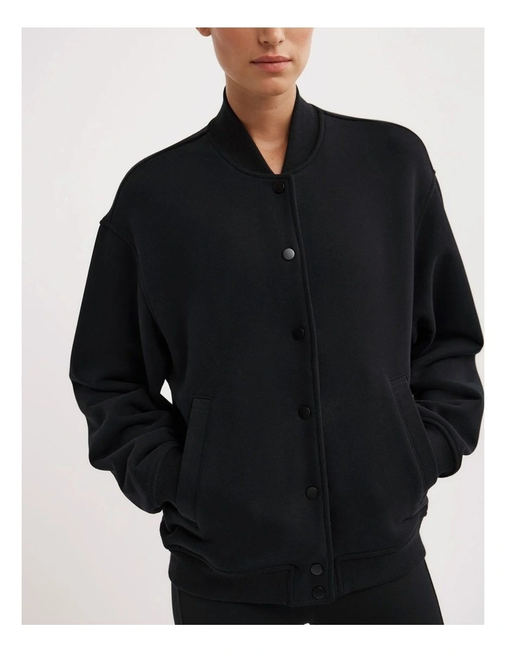 Varsity Jacket in Black image 4