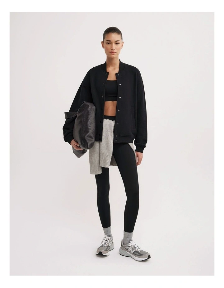 Varsity Jacket in Black image 5