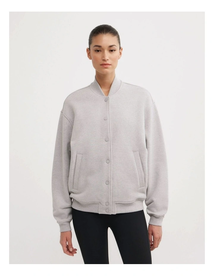 Varsity Jacket in Light Grey Marle image 1