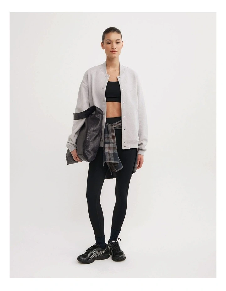 Varsity Jacket in Light Grey Marle image 2