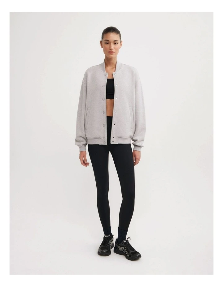 Varsity Jacket in Light Grey Marle image 3