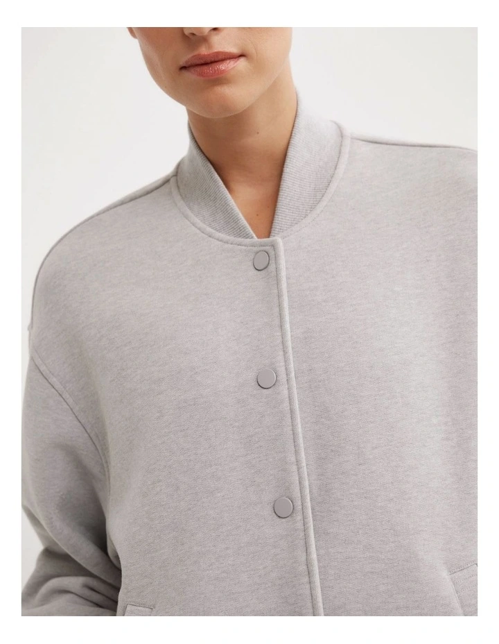 Varsity Jacket in Light Grey Marle image 4