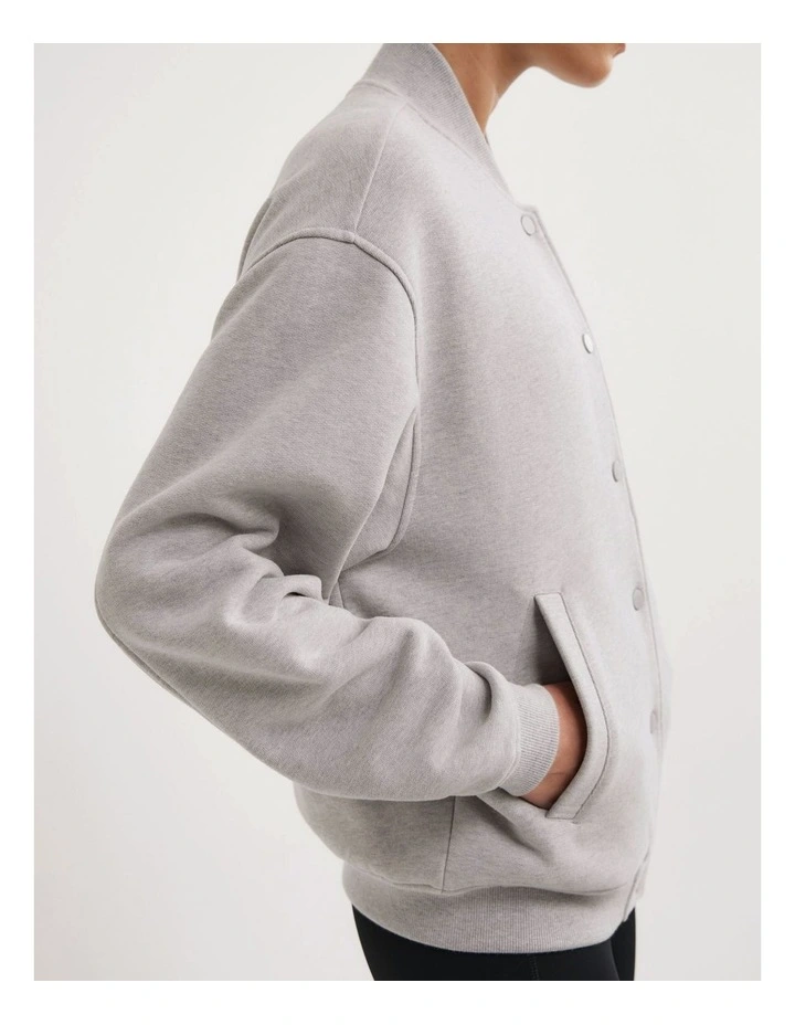 Varsity Jacket in Light Grey Marle image 5