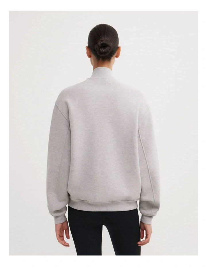 Varsity Jacket in Light Grey Marle image 6