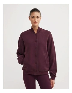 Varsity Jacket in Aubergine