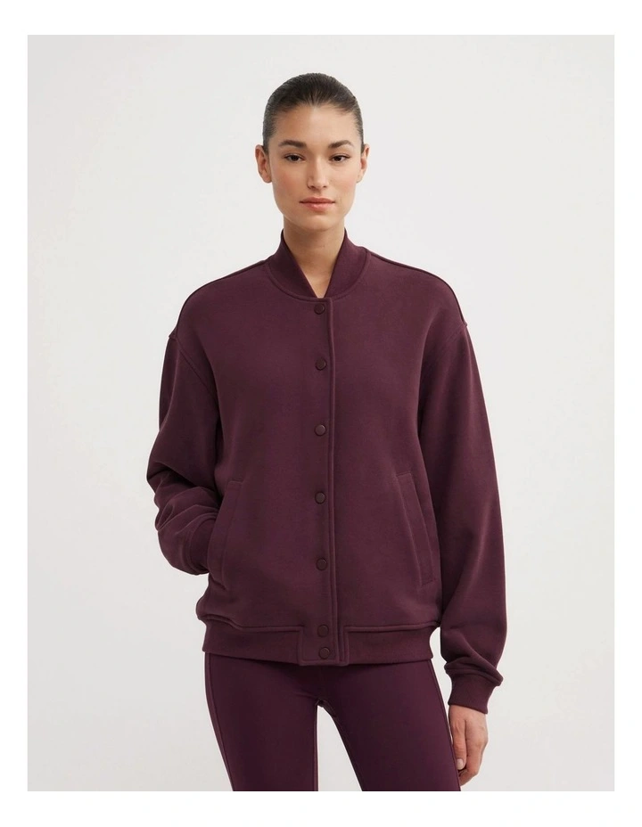 Varsity Jacket in Aubergine image 1