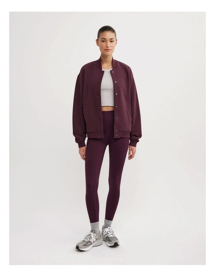 Varsity Jacket in Aubergine image 2