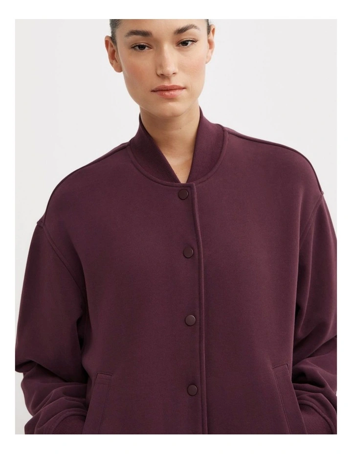Varsity Jacket in Aubergine image 3