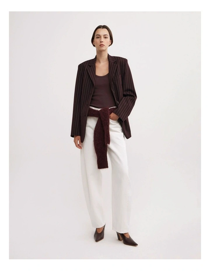 Pinstripe Blazer in Aubergine Pinstripe image 2