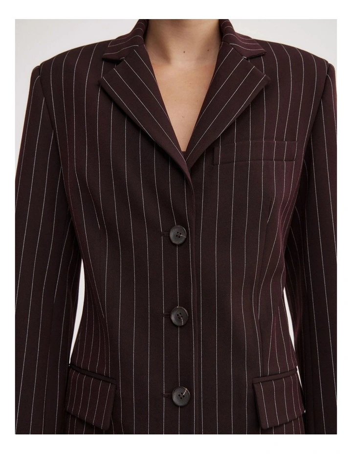 Pinstripe Blazer in Aubergine Pinstripe image 3