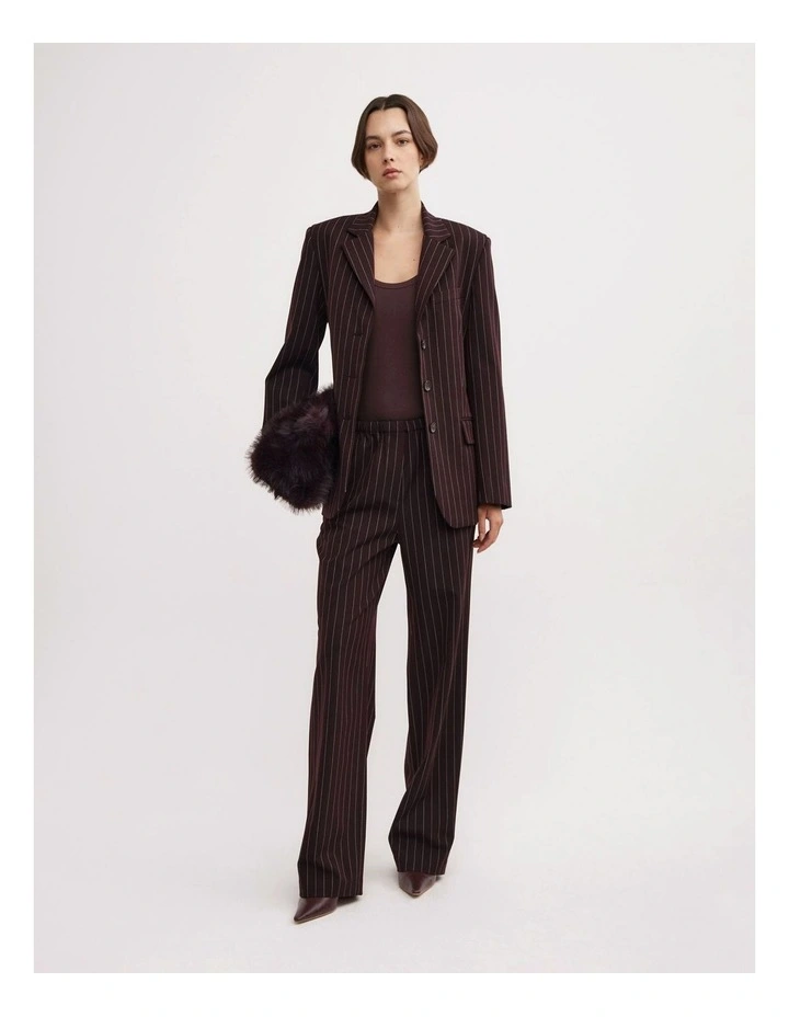 Pinstripe Blazer in Aubergine Pinstripe image 5