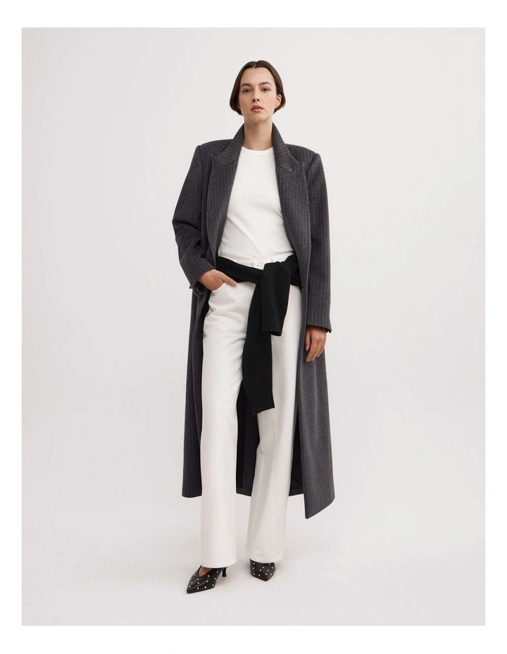 Angled Seam Denim Jeans in Parchment image 3