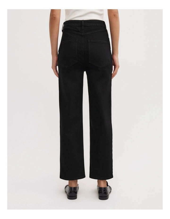 Straight Crop Jeans in Black image 6