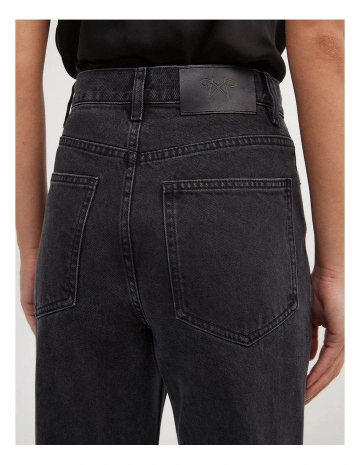 Bootcut Denim Jeans in Washed Black image 5