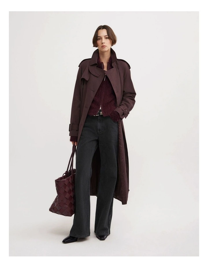 Fluffy Funnel Bomber in Aubergine image 4